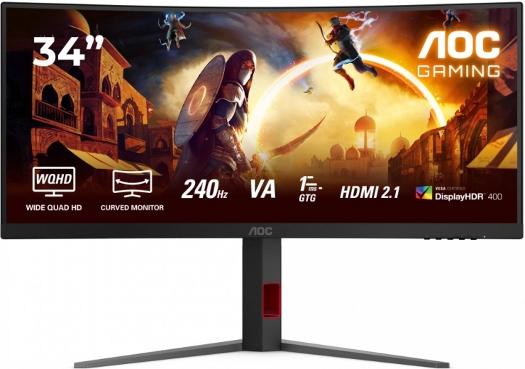 Zakrivený herní monitor 34 palců 240Hz VA HDMIx2 DP