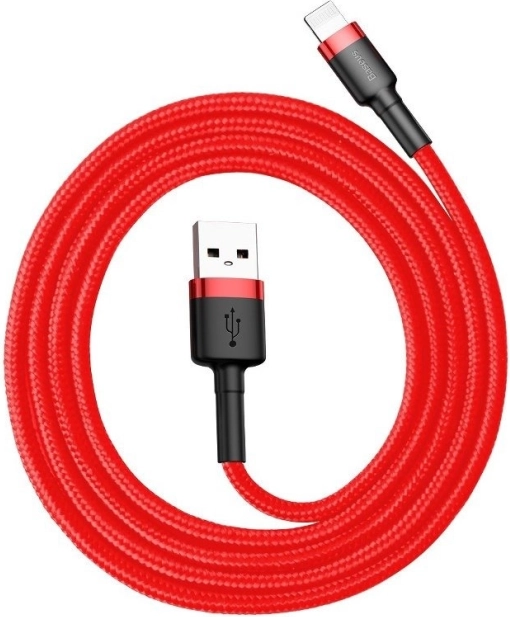 Nabíjecí a datový kabel Baseus USB‑Lightning, 0,5 m, 2,4 A, červený