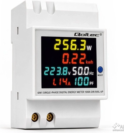 Jednofázový měřič spotřeby energie na DIN lištu 230 V 100 A 3P