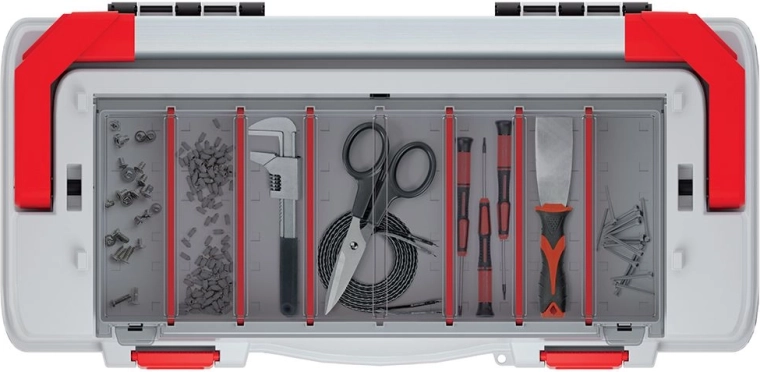 Organizace drobného materiálu s nastavitelnými přepážkami