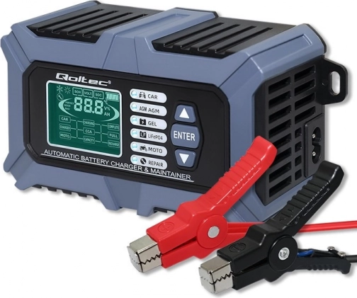 Inteligentní nabíječka a tester baterií 12 V 6 A s LCD a funkcí opravy pro AGM, GEL a LiFePO4