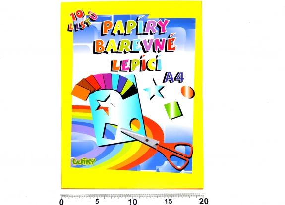 Barevné lepící papíry A4, 10 listů