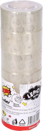 Průhledná lepící páska 24 mm x 20 m, balení po 6 ks