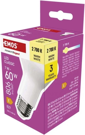 LED žárovka Classic R63 E27 7 W 806 lm teplá bílá