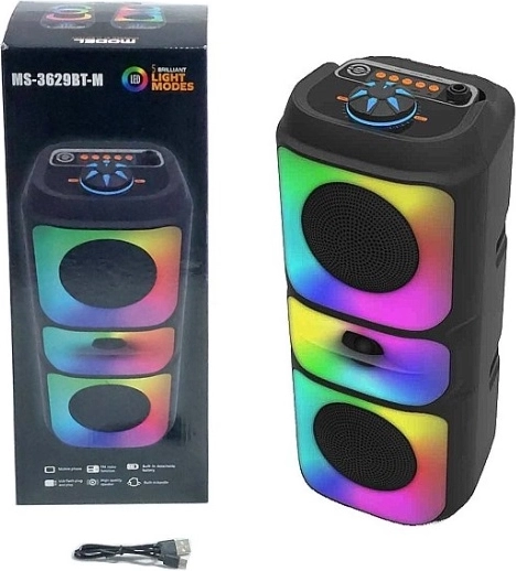 Kompaktní Bluetooth reproduktor s FM rádiem a RGB LED podsvícením