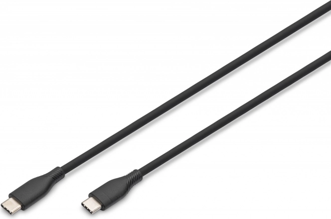 Silikonový USB-C kabel - USB-C, USB 2.0, 60W, 0,5m, černý