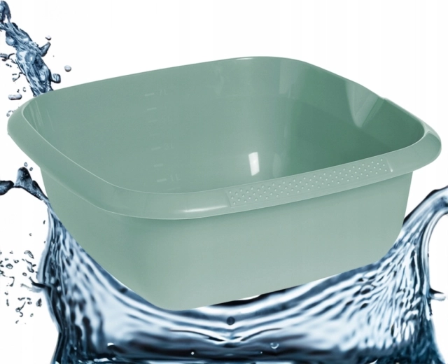 Čtvercová miska Nordic Green 34 × 34 cm, 8 l s výlevkou