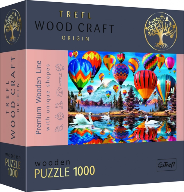 Dřevěné puzzle TREFL Wood Craft Origin – Barevné balóny 1000 dílků