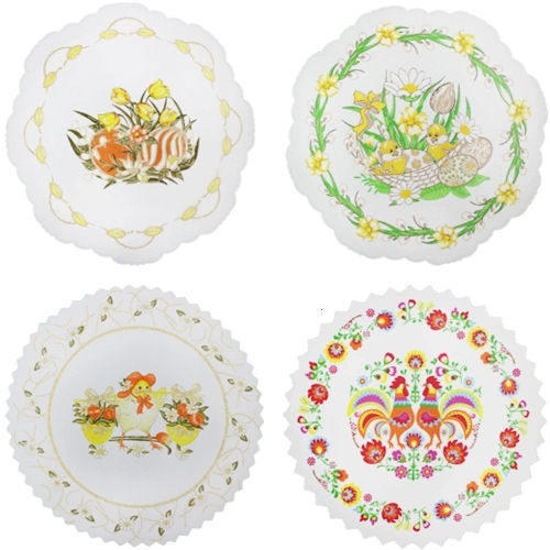 Velikonoční ubrus s motivem vajíček a zajíčků 28 cm, zelený