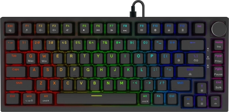 Magnetická herní klávesnice Astral s přepínači OUTEMU White Jade a RGB podsvícením, černá