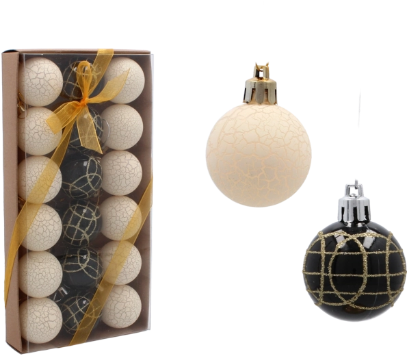 Sada skleněných vánočních koulí 4 cm – růžové, matné a lesklé, 18 ks