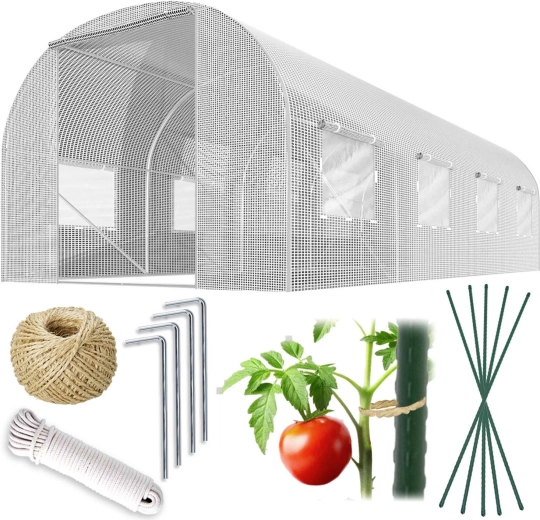 Zahradní foliovník tunel 3 × 4,5 m 13,5 m² bílý Plonos