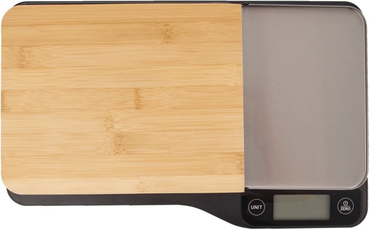 Elektronická kuchyňská váha s bambusovým prkénkem Orion