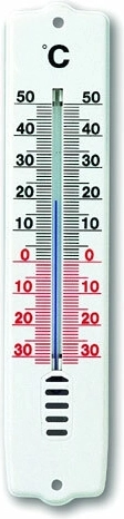 Vnitřní a venkovní analogový teploměr TFA, bílý plast
