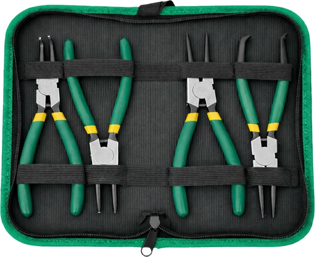 Sada kleští na segerovy pojistné kroužky s pouzdrem Pro-Craft Green