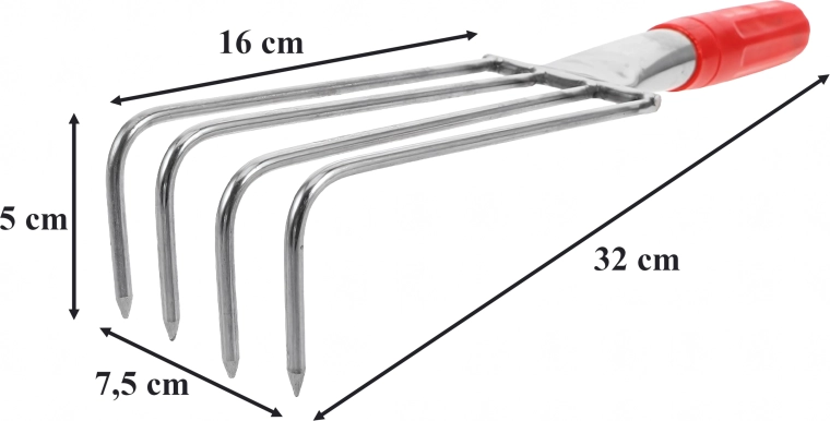 Ruční zahradní kultivátor (mini hrabičky) 4 zuby 32 cm