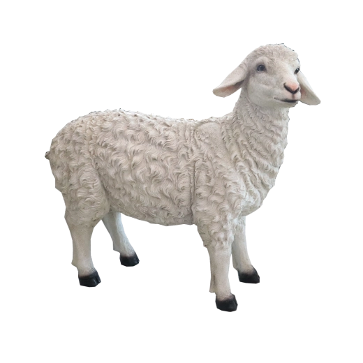 Vánoční figura ovce z pryskyřičné hmoty 80 × 29,2 × 68,6 cm