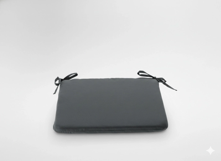 Polštář na židli 40 × 40 × 3 cm tmavě šedý