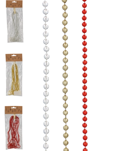 Vánoční korálková girlanda 2,7 m, 6 mm – mix barev