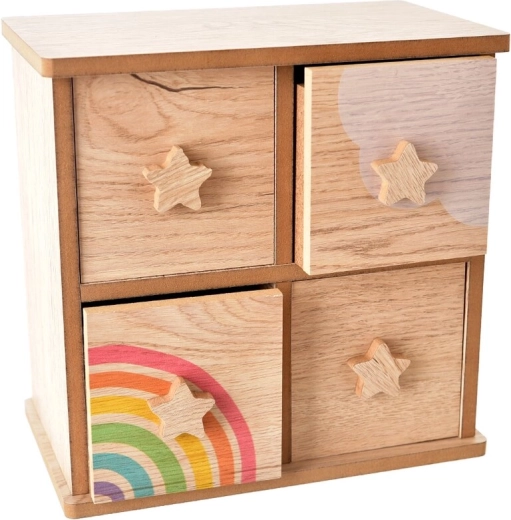 Dřevěný organizér Rainbow se 4 šuplíky