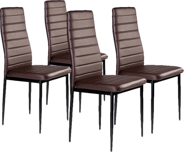 Sada moderních hnědých jídelních židlí