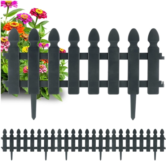 Zahradní obrubníkový plůtek šedý 49 × 21 cm, sada 4 ks