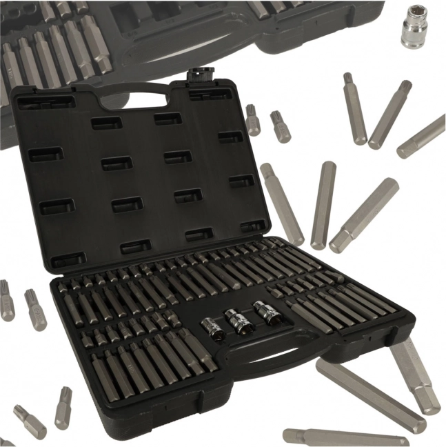 Sada bitů do aku vrtačky a ráčny 75 ks v kufru KAFUWELL