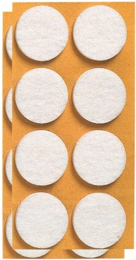 Filcové samolepicí podložky pod nábytek 20 mm bílé (24 ks)