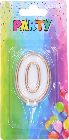 Párty svíčka číslo 0 zlatá