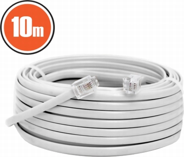 Telefonní kabel 6P4C na 6P4C 10 m bílý