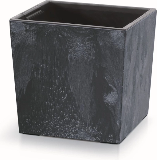 Květináč Urbi Square Low Beton Effect s vkladem 30 cm antracit