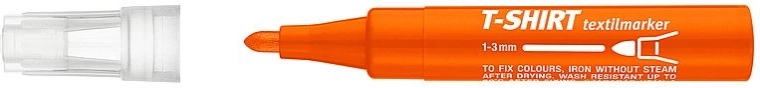 Oranžový popisovač na textil s kulatým hrotem