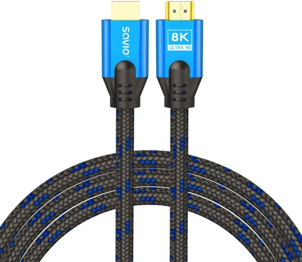 HDMI kabel 2.1 1,8 m – 8K, opletený, pozlacené konektory, modro‑černý