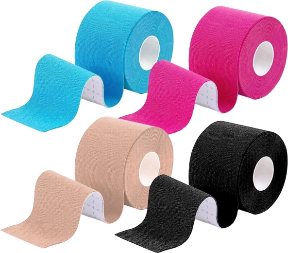 Sada 4 kinezio tejpů 5 m × 5 cm