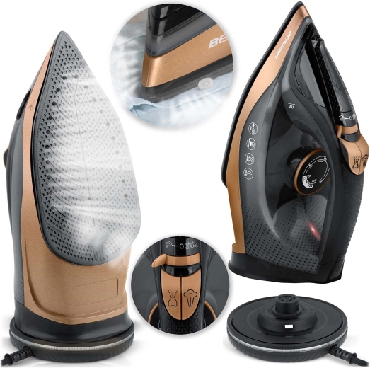 Bezdrátová parní žehlička Berdsen 2600 W s keramickou žehlící plochou