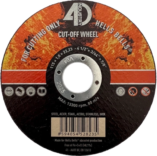 Řezný kotouč na ocel a nerez 115 × 1,0 × 22,2 mm