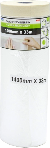 Krycí páska s fólií 140 × 33 m pro interiér, samolepicí