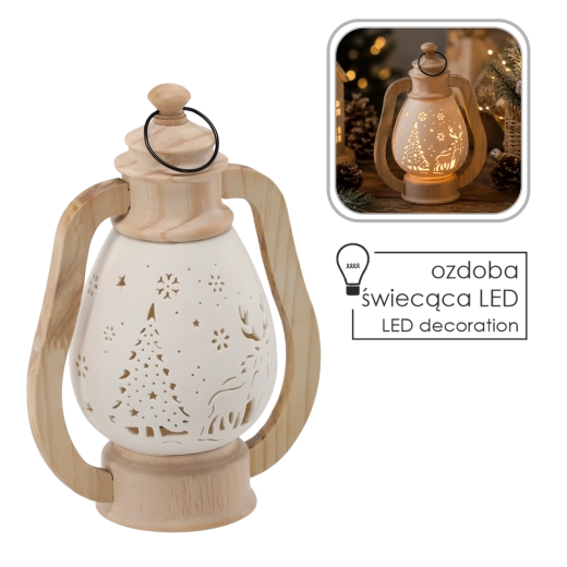 Vánoční figurka – keramický LED lampion - 1 kus