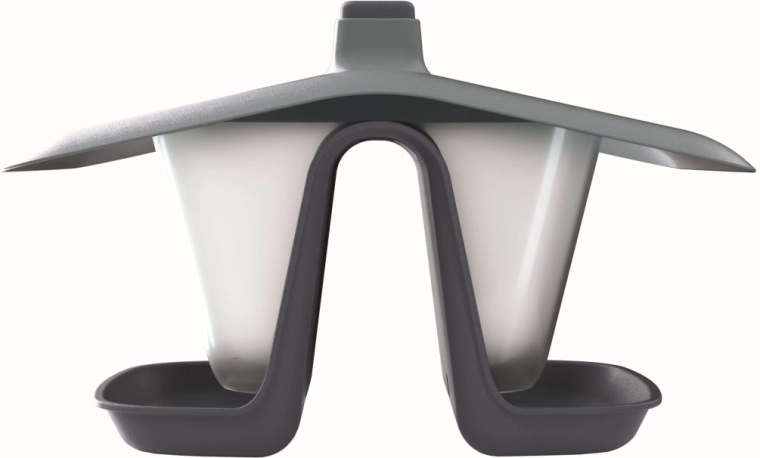 Závěsné dvoukomorové krmítko pro ptáky Birdyfeed Double 28 cm antracit