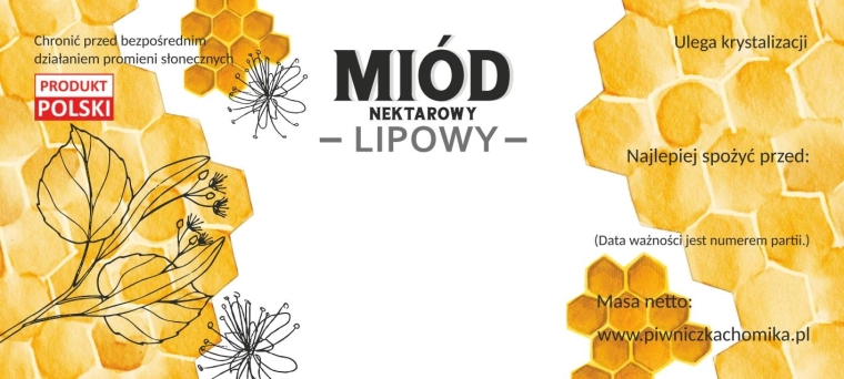 Sada etiket na lipový květový med 116 × 50 mm, 100 ks