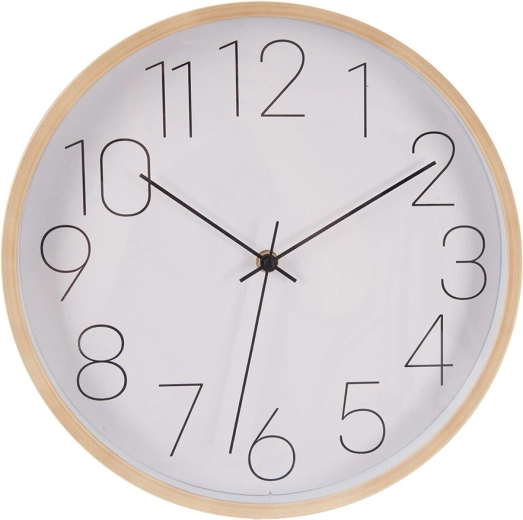 Nástěnné hodiny z plastu UH bílo-béžové, průměr 31 cm