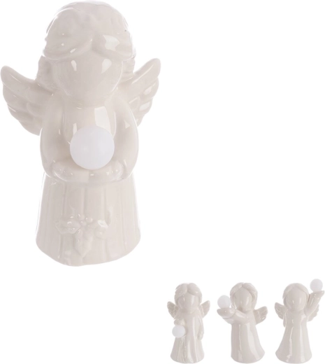Porcelánový anděl s LED světlem mix