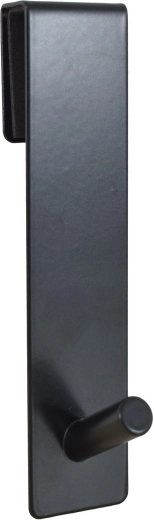 Černý nerezový věšák na dveře 6 × 20 cm