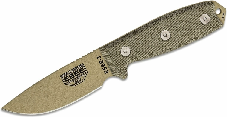 Univerzální taktický nůž 9,8 cm, Desert Tan, Micarta, pouzdro