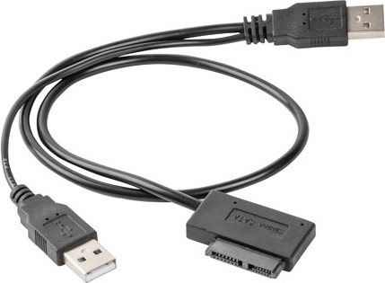 USB adaptér s napájením na kabelu -> SATA Slim SSD (13pin)