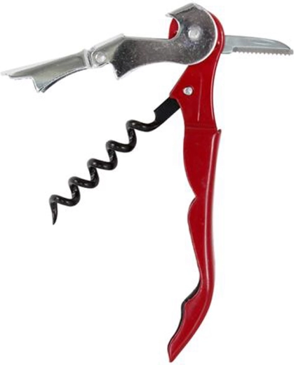 Kovový číšnický otvírák 11 cm, červený