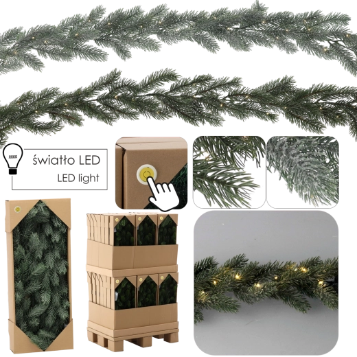 Vánoční borovicová girlanda 180 cm s LED osvětlením