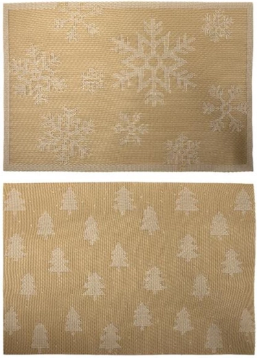 Vánoční prostírání 30 × 45 cm, zlaté, polyester