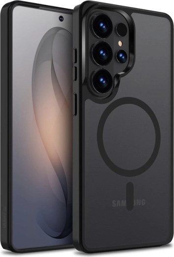 Etui CRONG Hybrid Matte Magnetic s MagSafe pro Samsung Galaxy S26 Ultra – černé