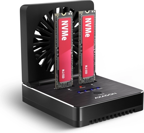 Axagon ADSA-M2C22 clone master dokovací a klonovací stanice USB-C pro 2× M.2 NVMe/SATA SSD 20Gb/s
